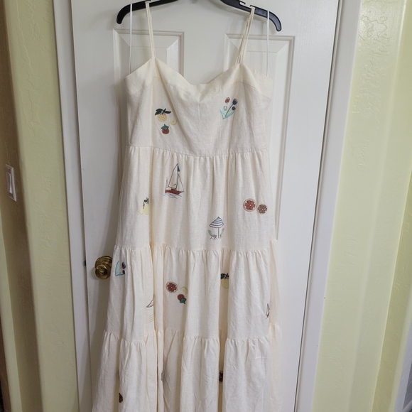 Embroidered Cream Sundress - Picture 3 of 16